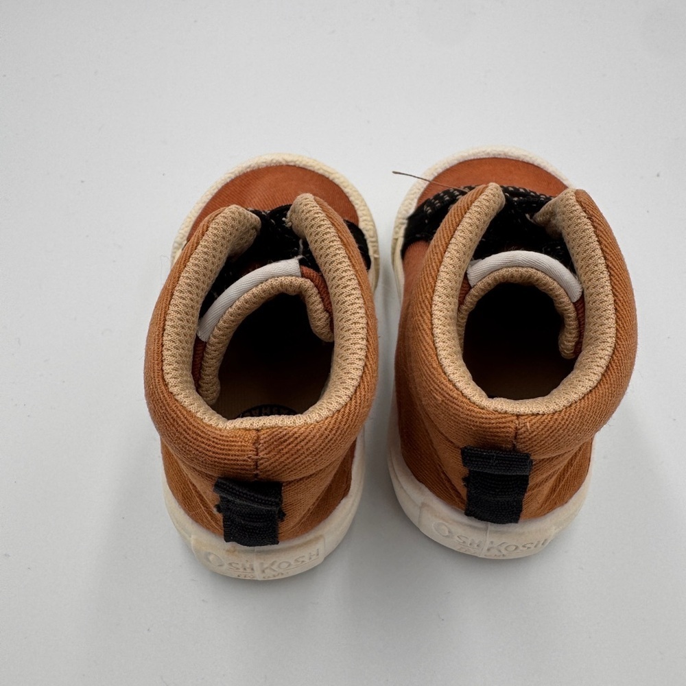 OshKosh B'gosh Toddler Size 4 Boys Girls Kids Brown Black HighTop Sneakers Shoes - Picture 4 of 7